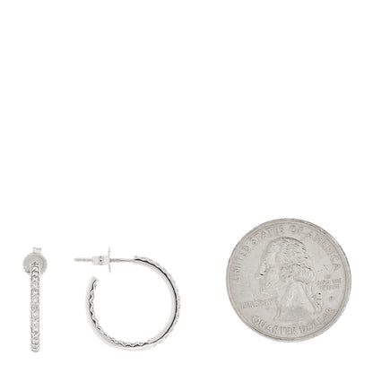 Roberto Coin 18K White Gold Diamond .52ctw Inside Outside Hoop Earrings 2 of 4