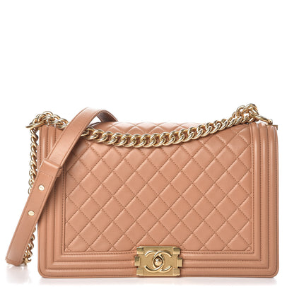Chanel Calfskin Quilted New Medium Boy Flap Dark Beige 1 of 9