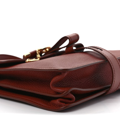 Chloe Shiny Grained Calfskin Medium Aby Day Shoulder Bag Sepia Brown 9 of 10