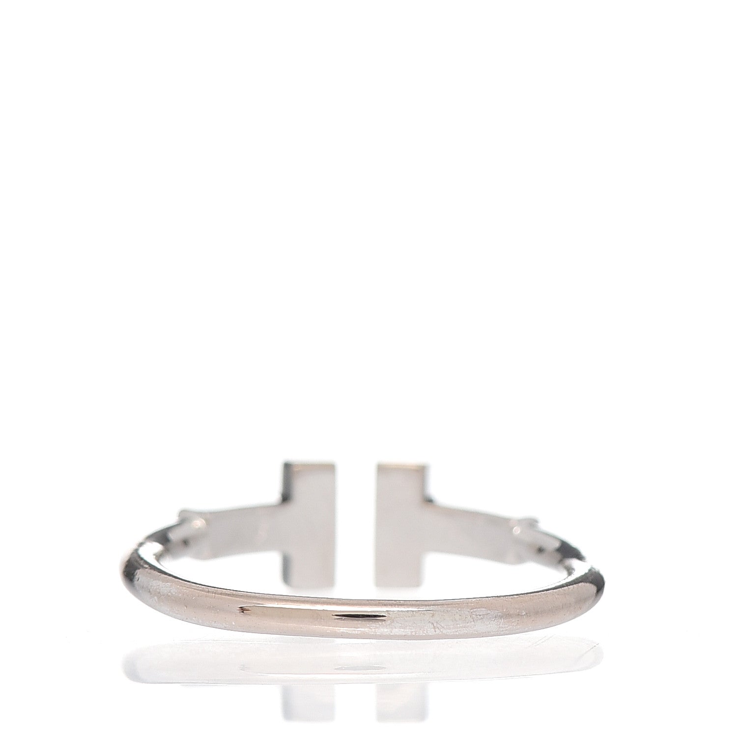 Tiffany 18K White Gold Diamond T Wire Ring 51 5.75 3 of 5