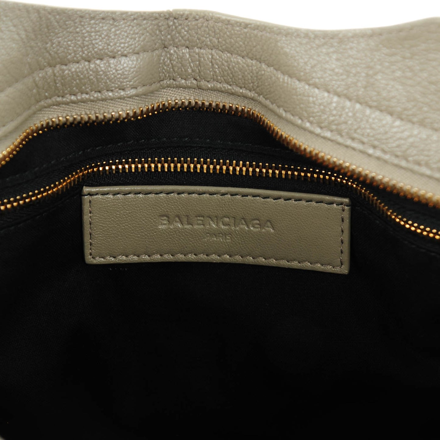 Chevre Gold Metallic Edge Hardware City Gris Taupe