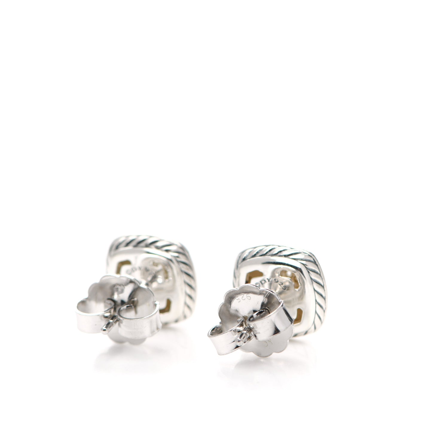 Sterling Silver Diamond 7mm Pave Albion Earrings