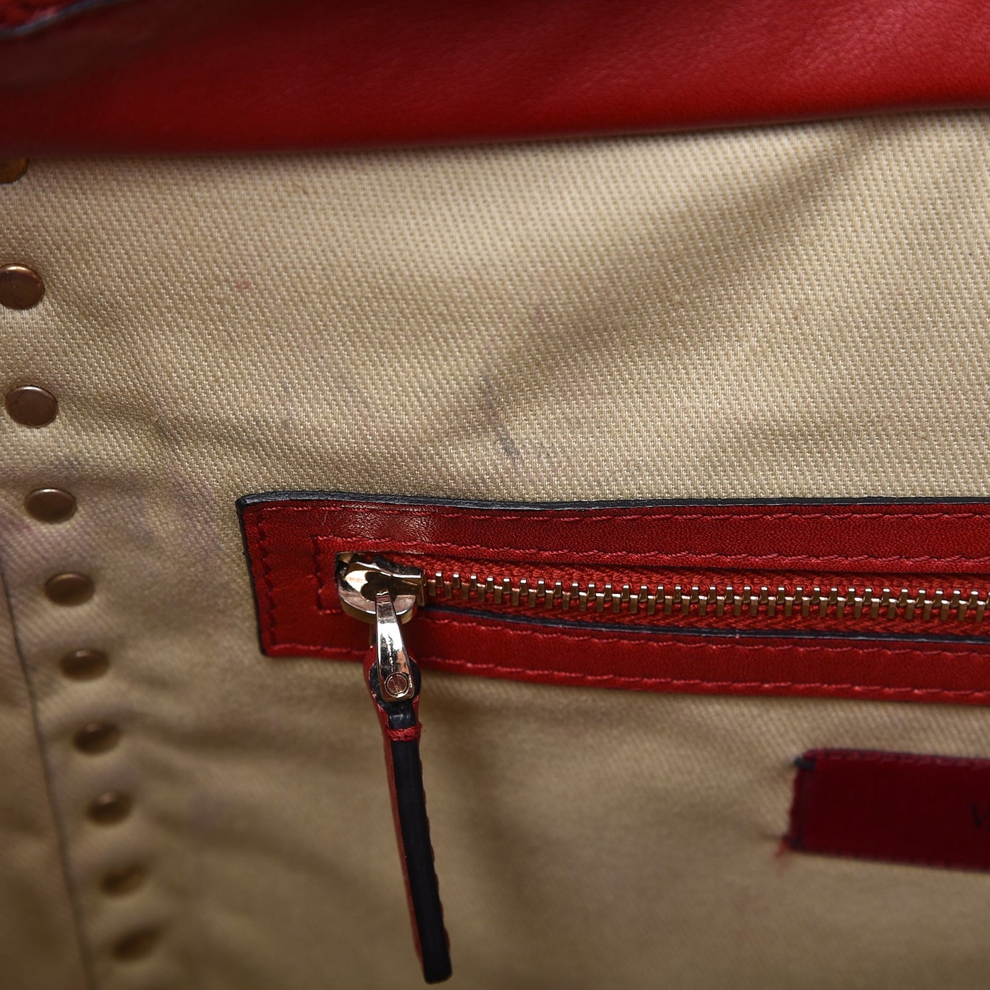 Vitello Rockstud Double Handle Tote Rosso Valentino