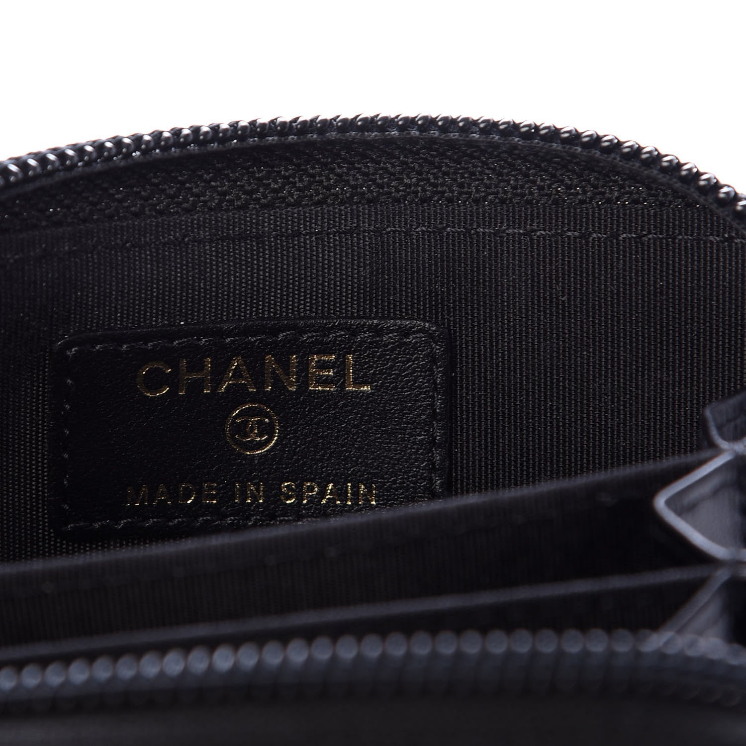 Chanel Caviar Quilted Boy Zip Around Coin Purse Wallet Black 6 of 8