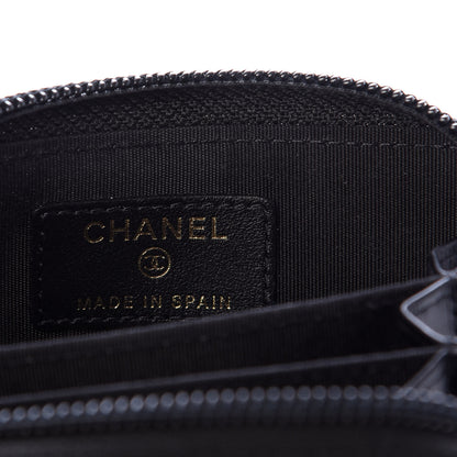 Chanel Caviar Quilted Boy Zip Around Coin Purse Wallet Black 6 of 8
