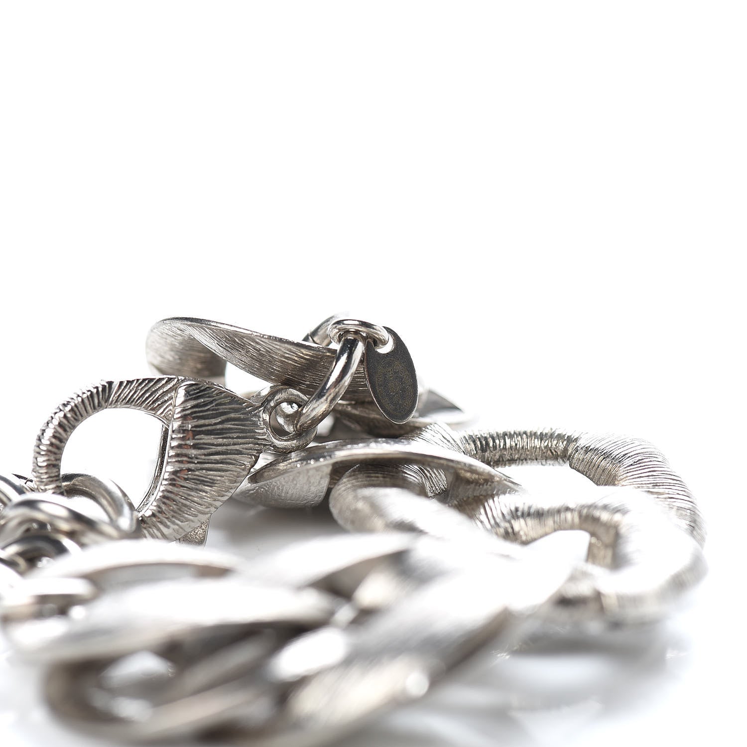 Chanel Crystal CC Chain Link Bracelet Grey 5 of 6