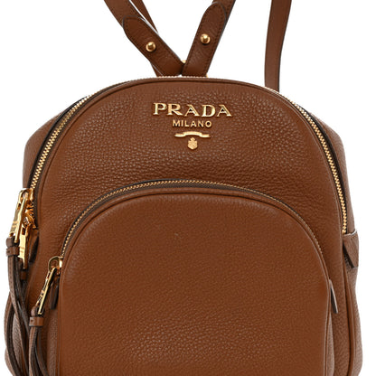 Prada Vitello Daino Zip Backpack Cuoio 7 of 13