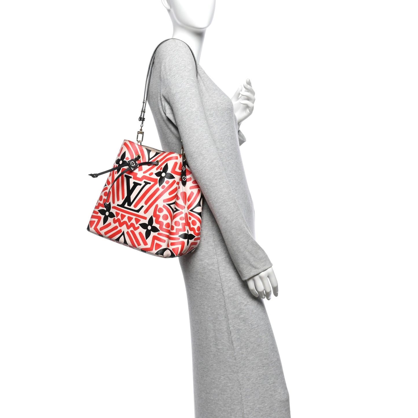 Monogram Giant Crafty NeoNoe MM Creme Rouge Black