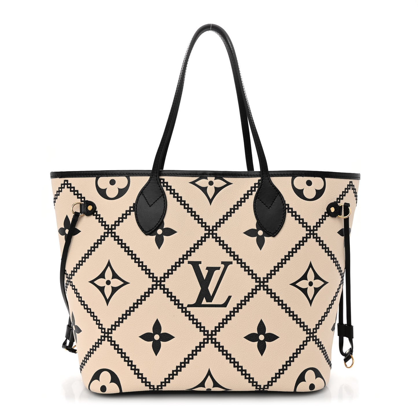 Empreinte Monogram Giant Broderies Neverfull MM Cream Black