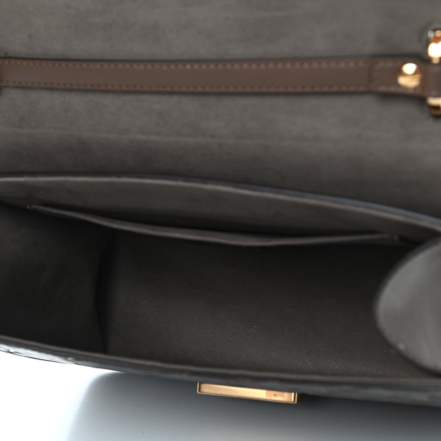 Fendi Vitello Century F is Fendi Bi-Color FF 1974 Embossed Kan I Shoulder Bag Maya Black 4 of 4