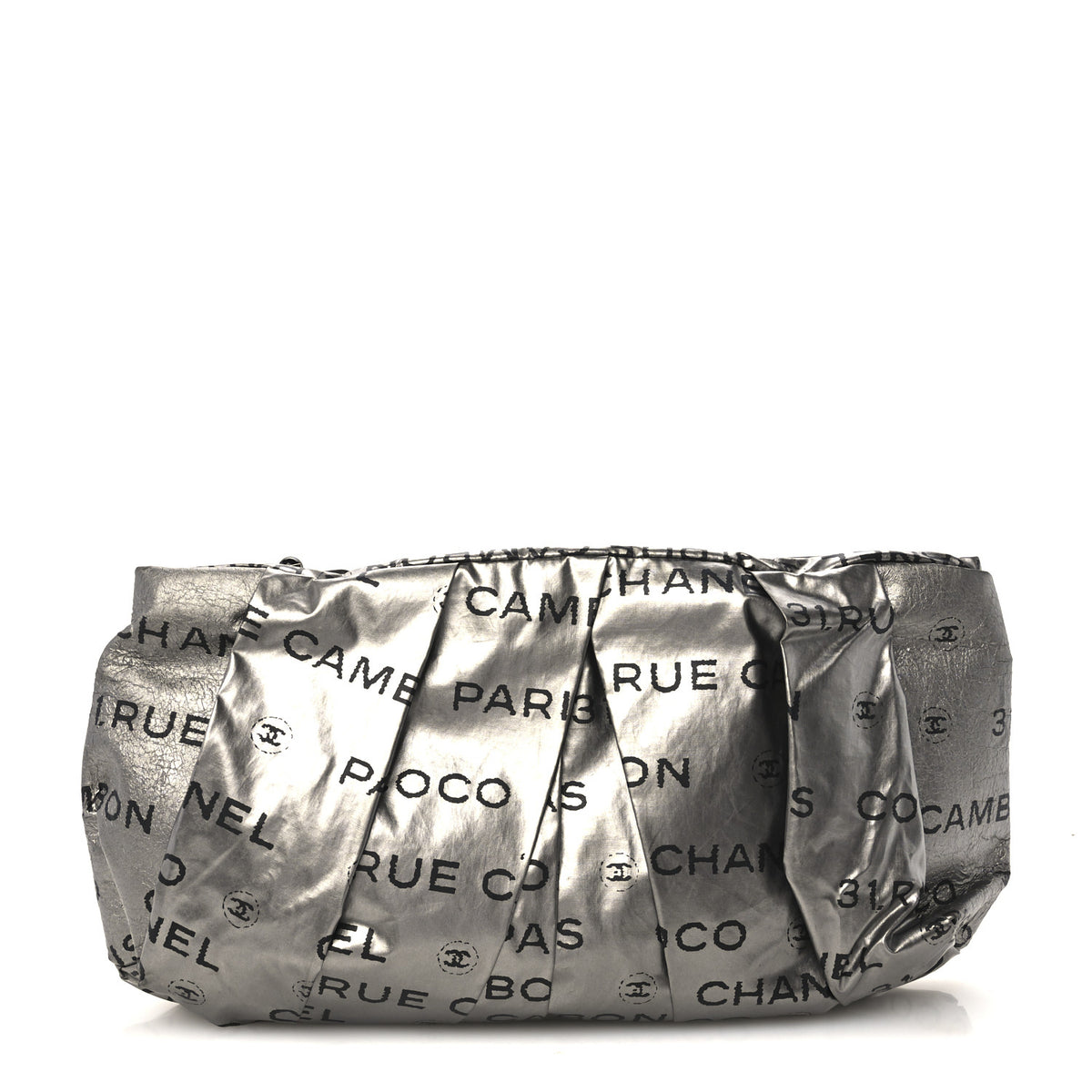 Chanel Coated Canvas Unlimited Clutch Silver 1 of 10