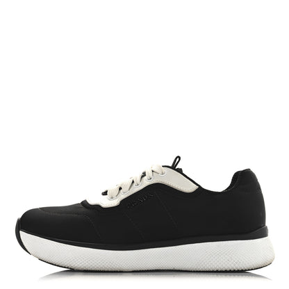 Prada Nylon Trainer Logo Sneakers 36 Black White 1 of 10