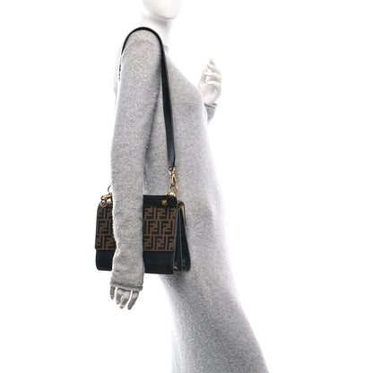 Fendi Vitello Liberty Bi-Color FF 1974 Embossed Kan I Shoulder Bag Black Maya 2 of 10
