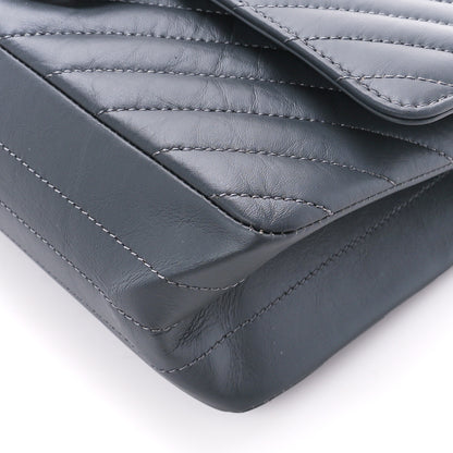 Chanel Aged Calfskin Chevron Quilted 2.55 Reissue 225 Flap Dark Grey 11 of 12