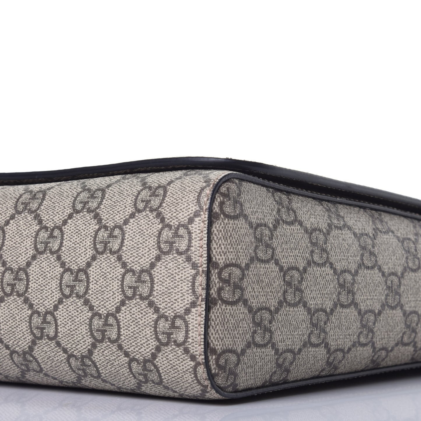 GG Supreme Monogram Web Flap Messenger Bag Black