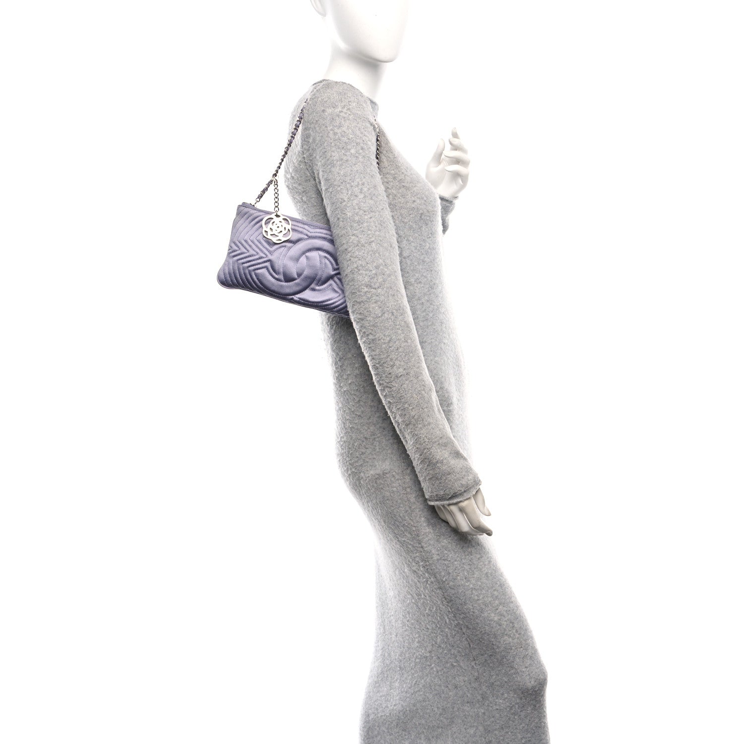 Chanel Satin Camellia Evening Bag Light Purple 2 of 10