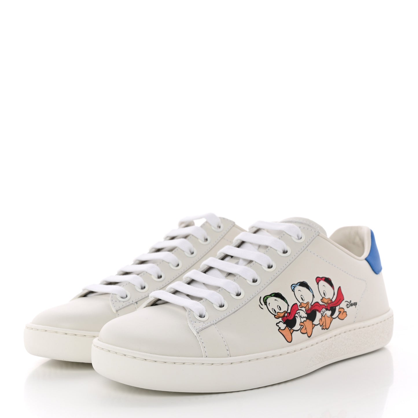 X DISNEY Calfskin Miro Soft Donald Duck Womens Ace Sneakers 35.5 White Bright Splash