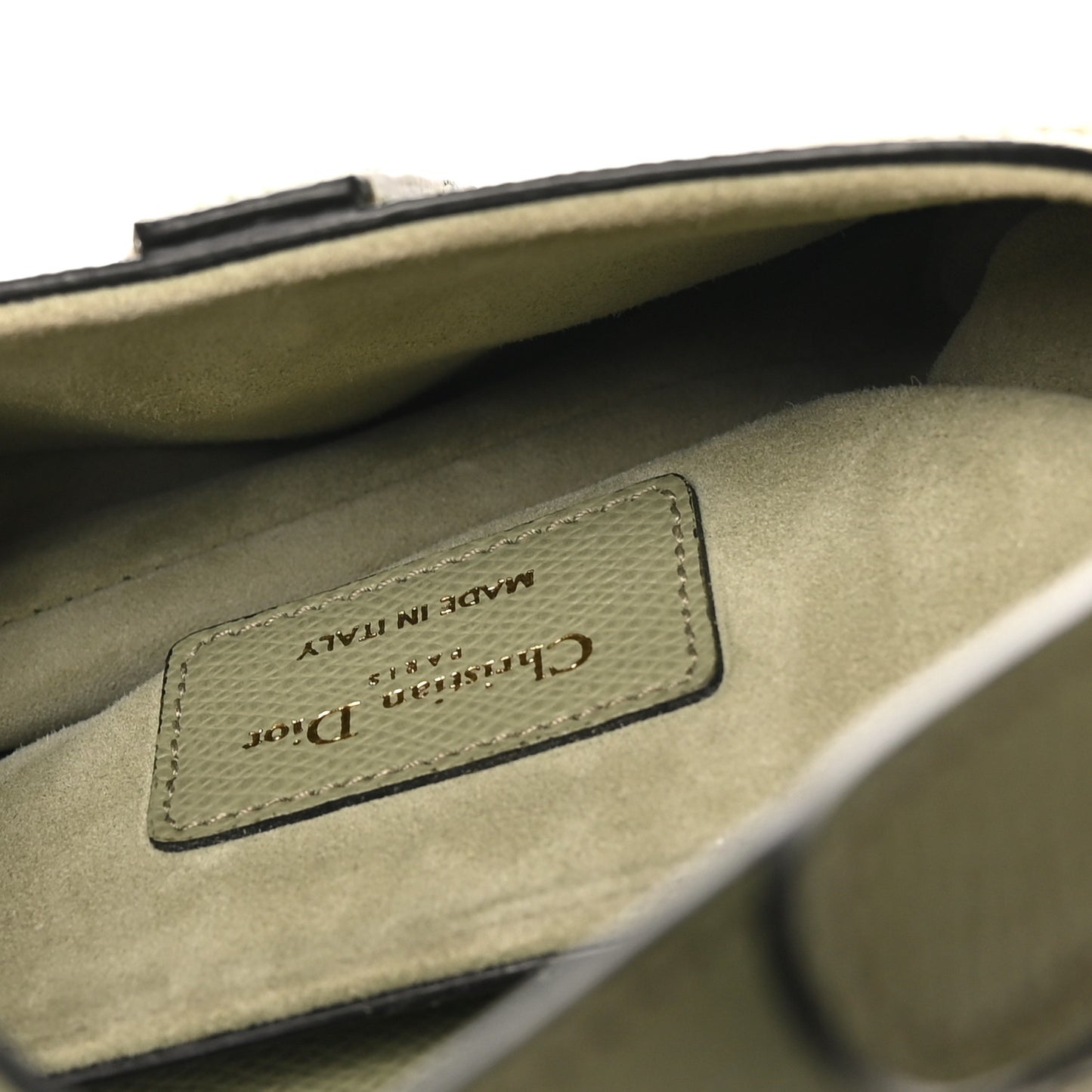 Grained Calfskin Mini Saddle Bag Sage Green