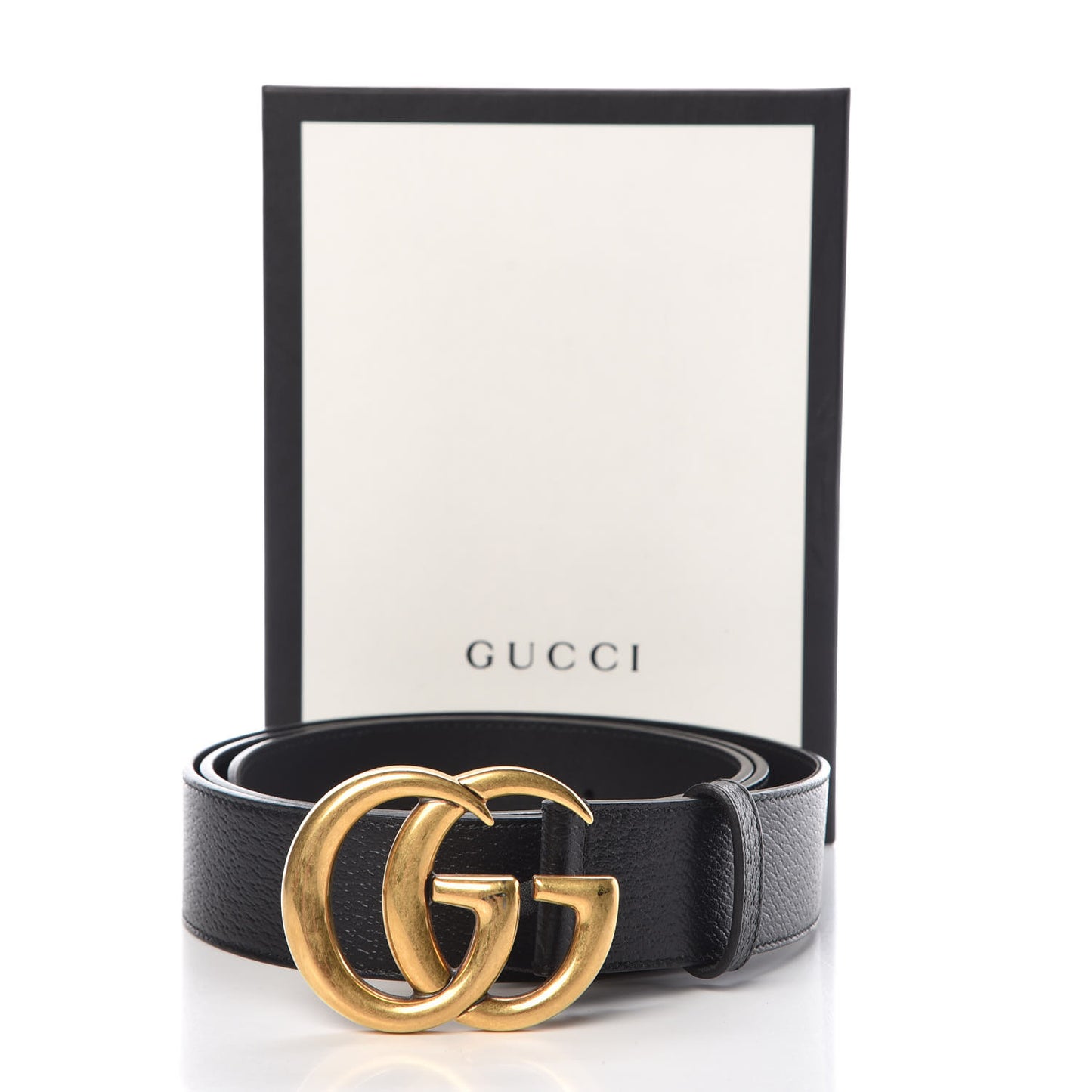 Textured Dollar Calfskin Double G 40mm Belt 120 48 Black