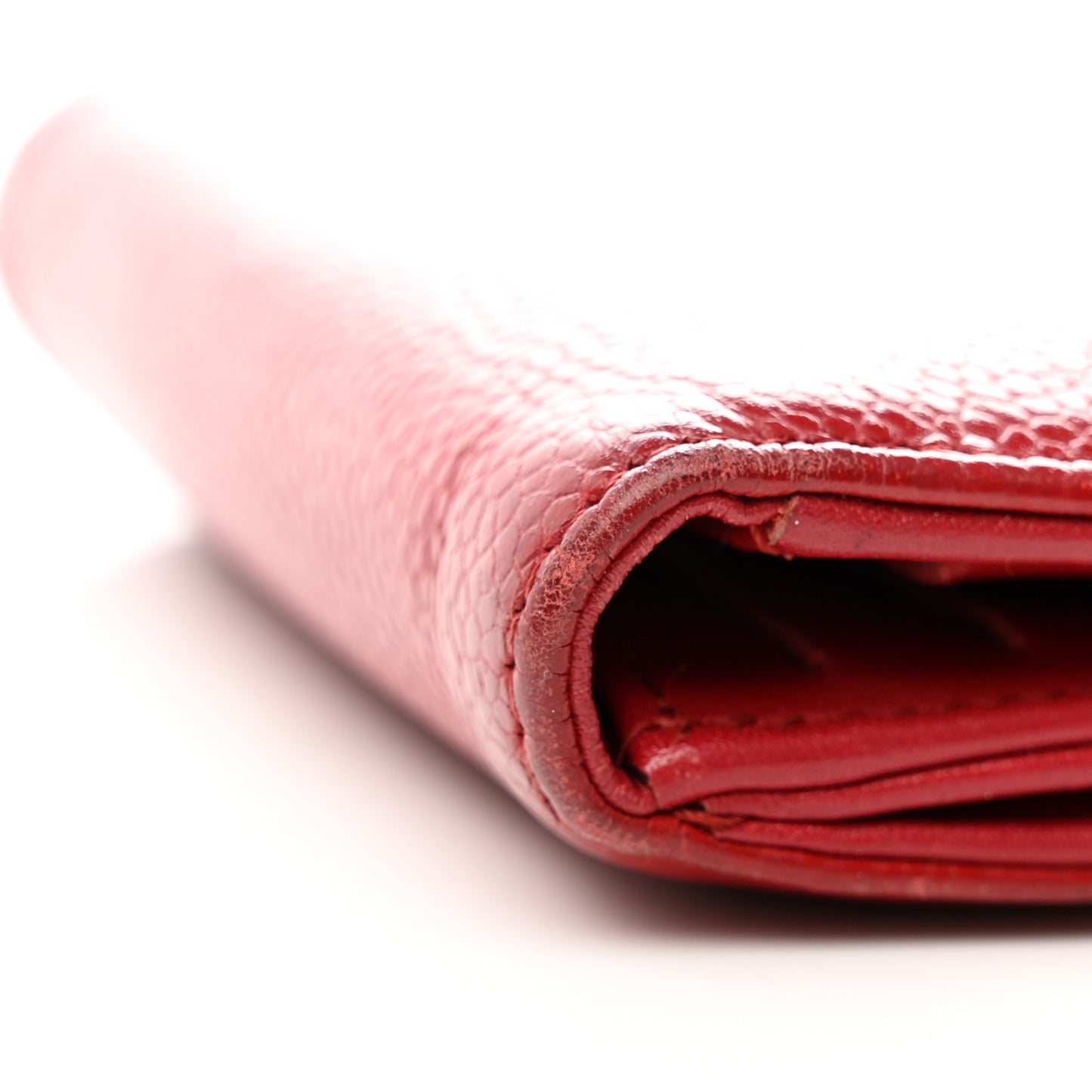 Caviar Timeless CC Compact Flap Wallet Dark Red