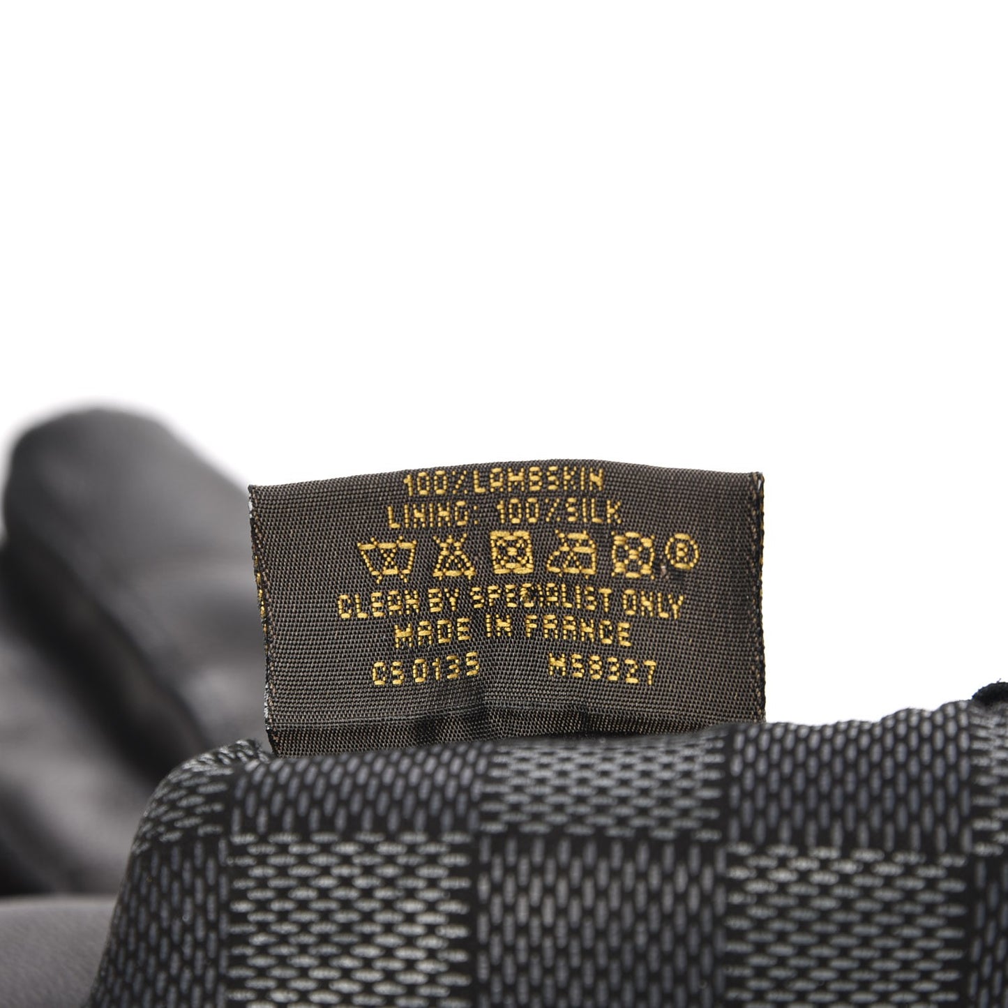 Lambskin Damier Graphite Mens Gloves