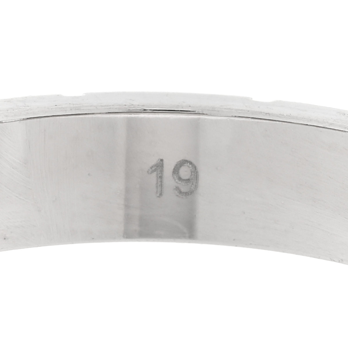 18K White Gold Diamond Icon Band Ring 59 8.75