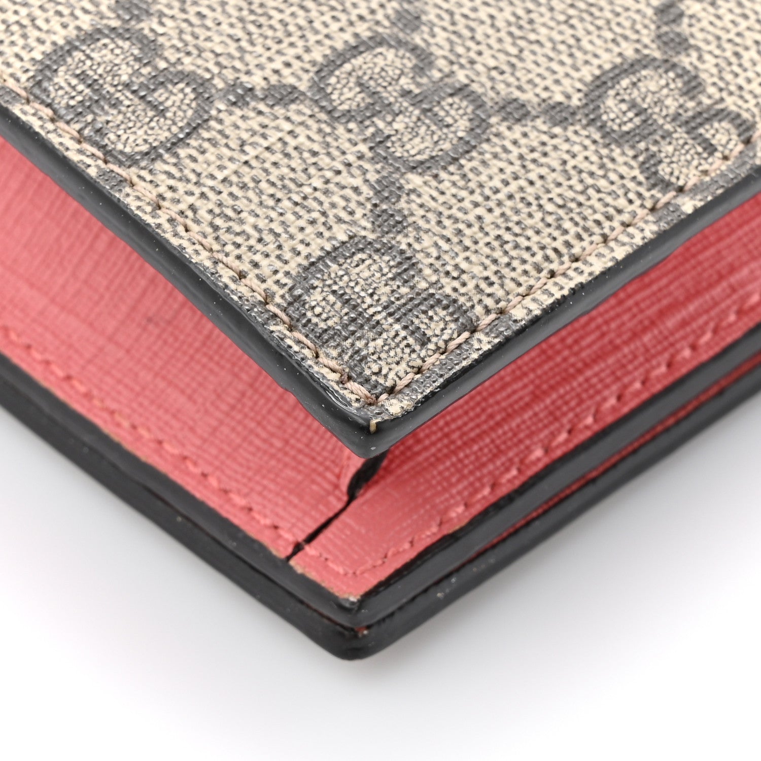 Gucci GG Supreme Monogram Face Embroidered Chain Wallet Pink 12 of 13