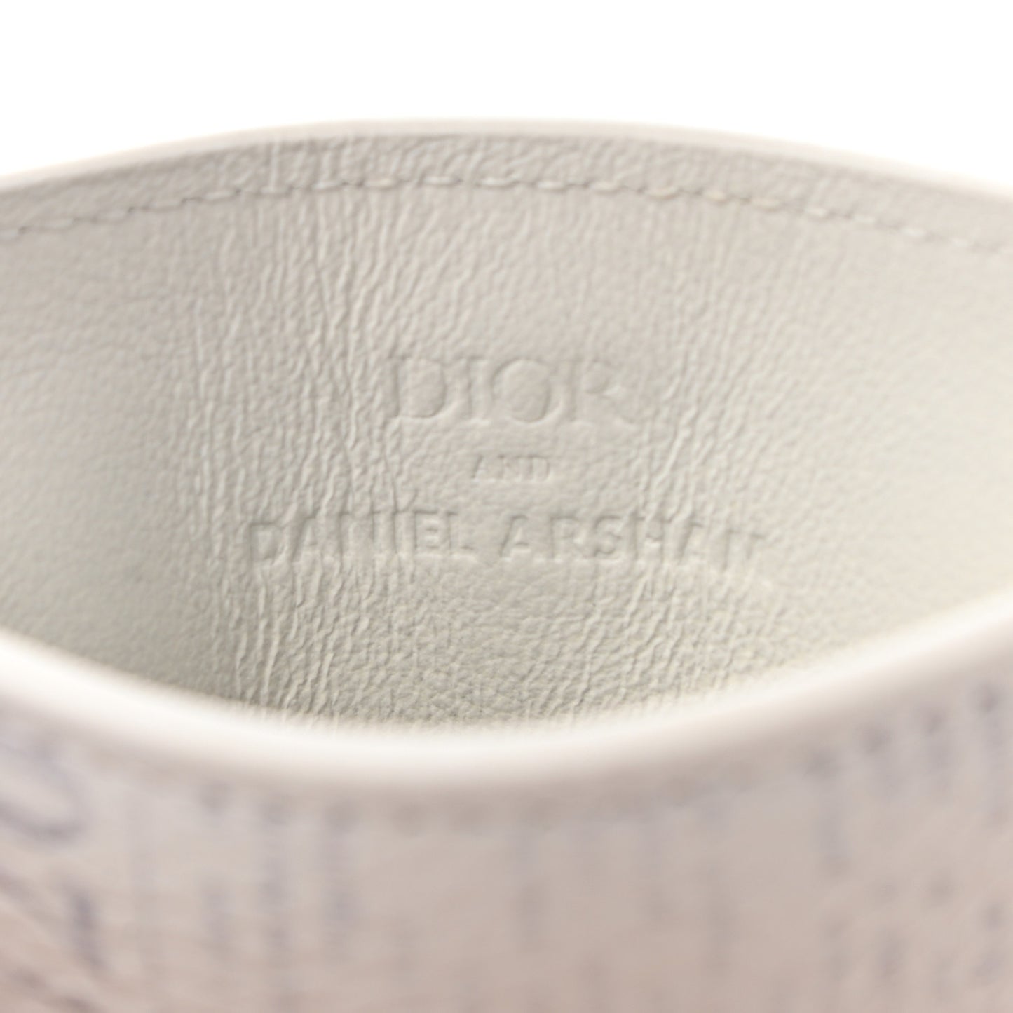 X DANIEL ARSHAM Grained Calfskin Newspaper Phone Holder White