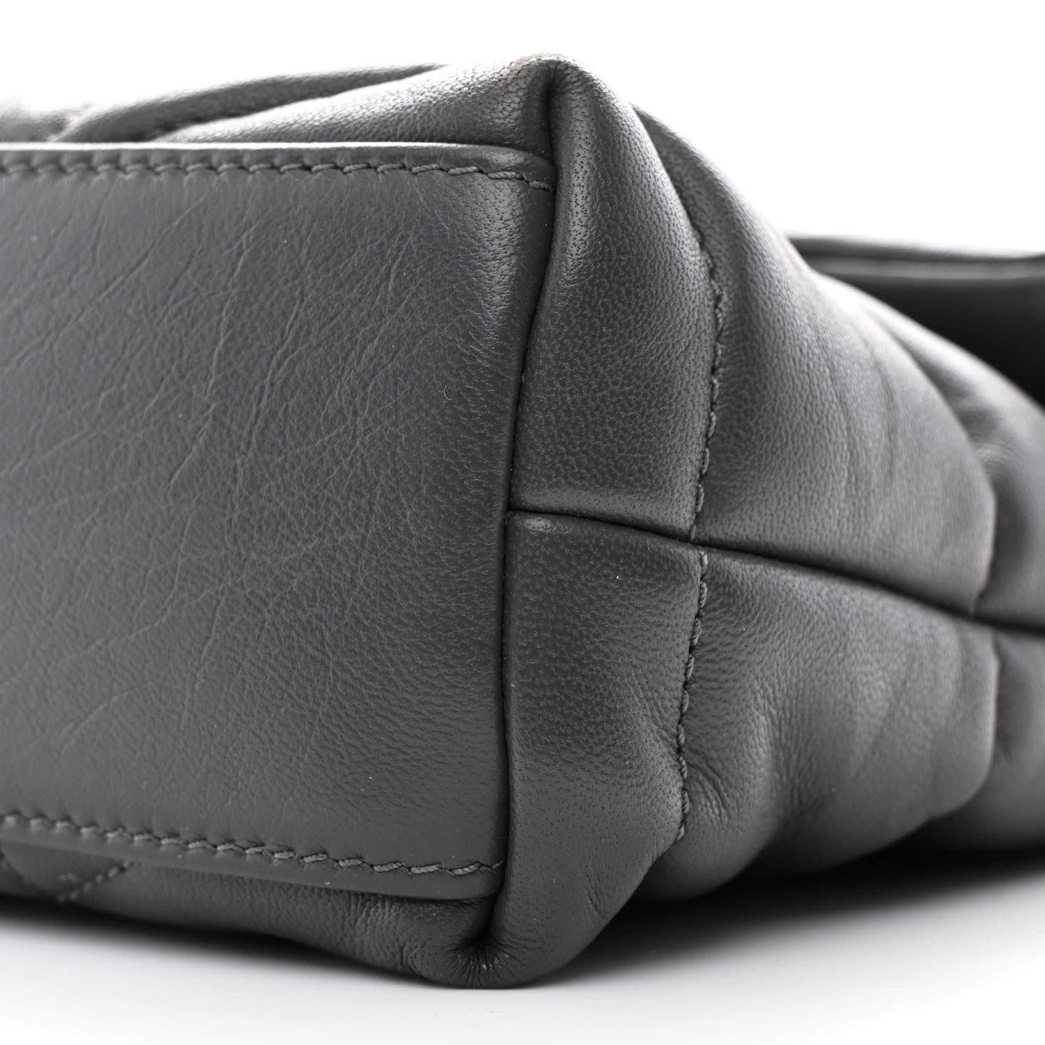 Saint Laurent Lambskin Quilted Toy Loulou Puffer Monogram Chain Satchel Storm 10 of 10