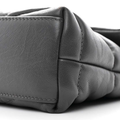 Saint Laurent Lambskin Quilted Toy Loulou Puffer Monogram Chain Satchel Storm 10 of 10