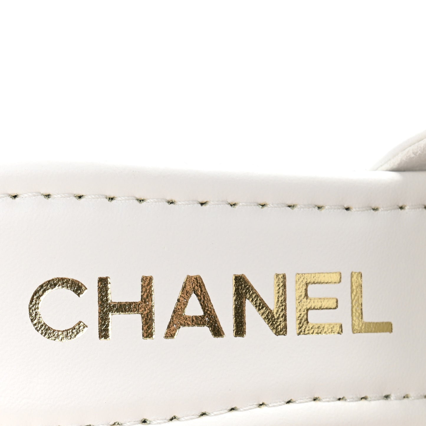 Lambskin Quilted CC Platform Mules 38 White