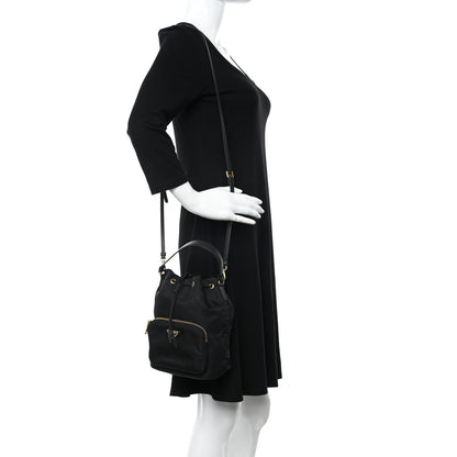 Prada Re-Nylon Duet Drawstring Shoulder Bag Black 2 of 9
