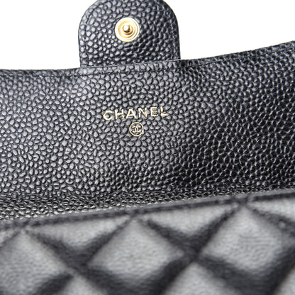 Chanel Caviar Quilted Large Gusset Flap Wallet Black 6 of 8
