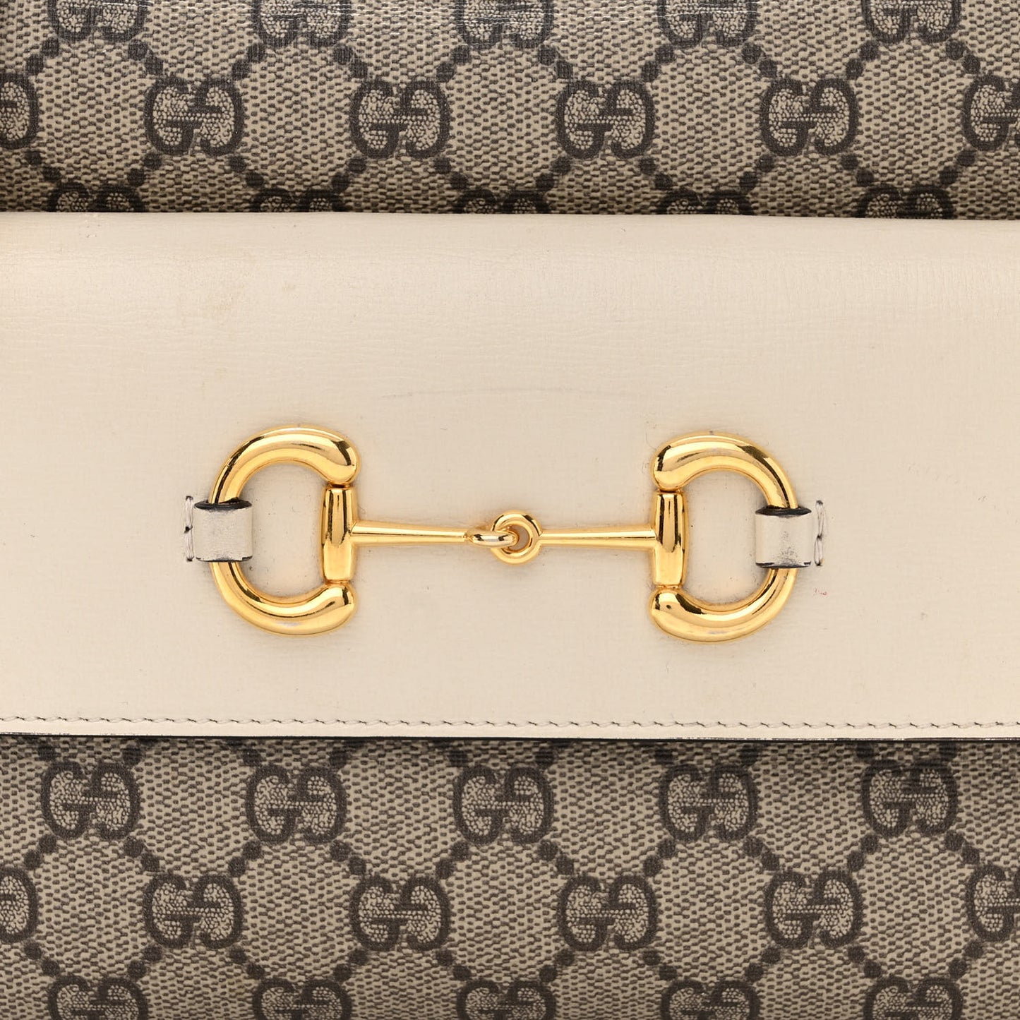 GG Supreme Monogram Small Horsebit 1955 Shoulder Bag Beige Mystic White