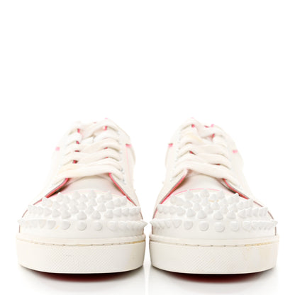 Christian Louboutin Calfskin Vieira Spikes Flat Sneakers 38 Bianco Rose 2 of 13