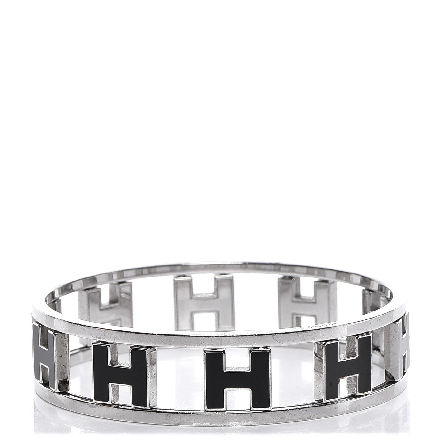 Palladium Enamel Reversible H Bracelet