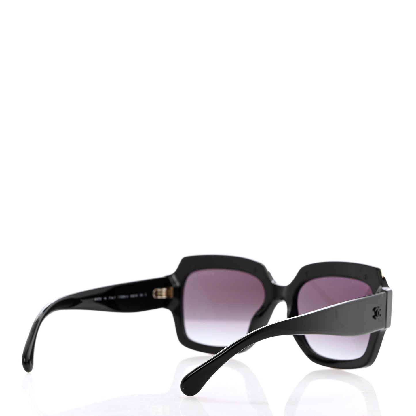 Acetate Rectangle Logo Sunglasses 71506A Black Gold