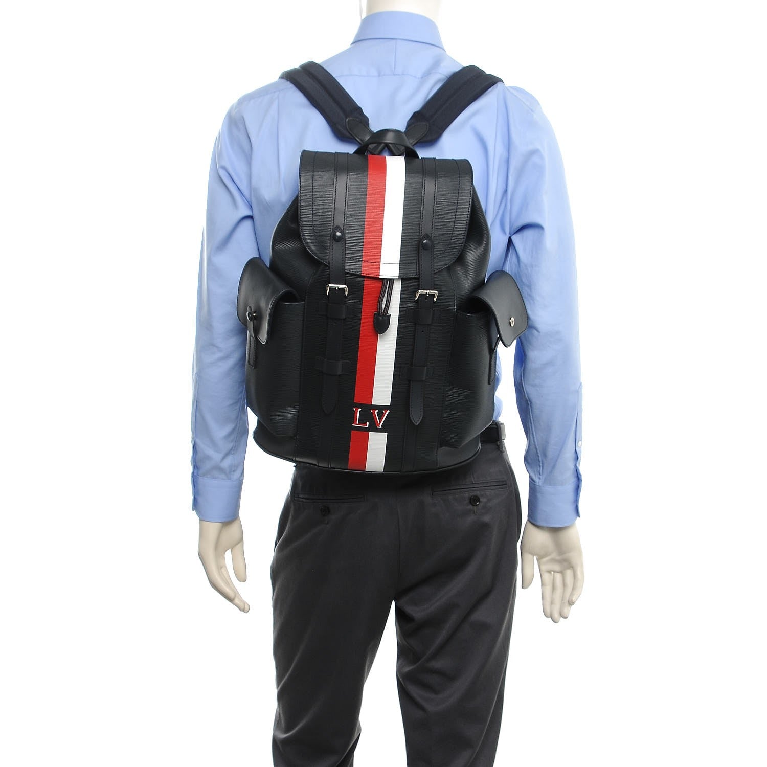 Louis Vuitton Epi Christopher Backpack Navy Stripes 2 of 10