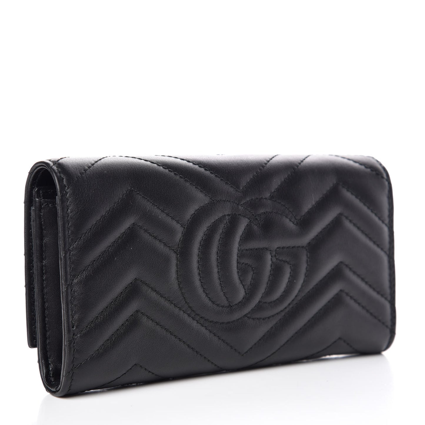 Calfskin Matelasse GG Marmont Continental Wallet Black