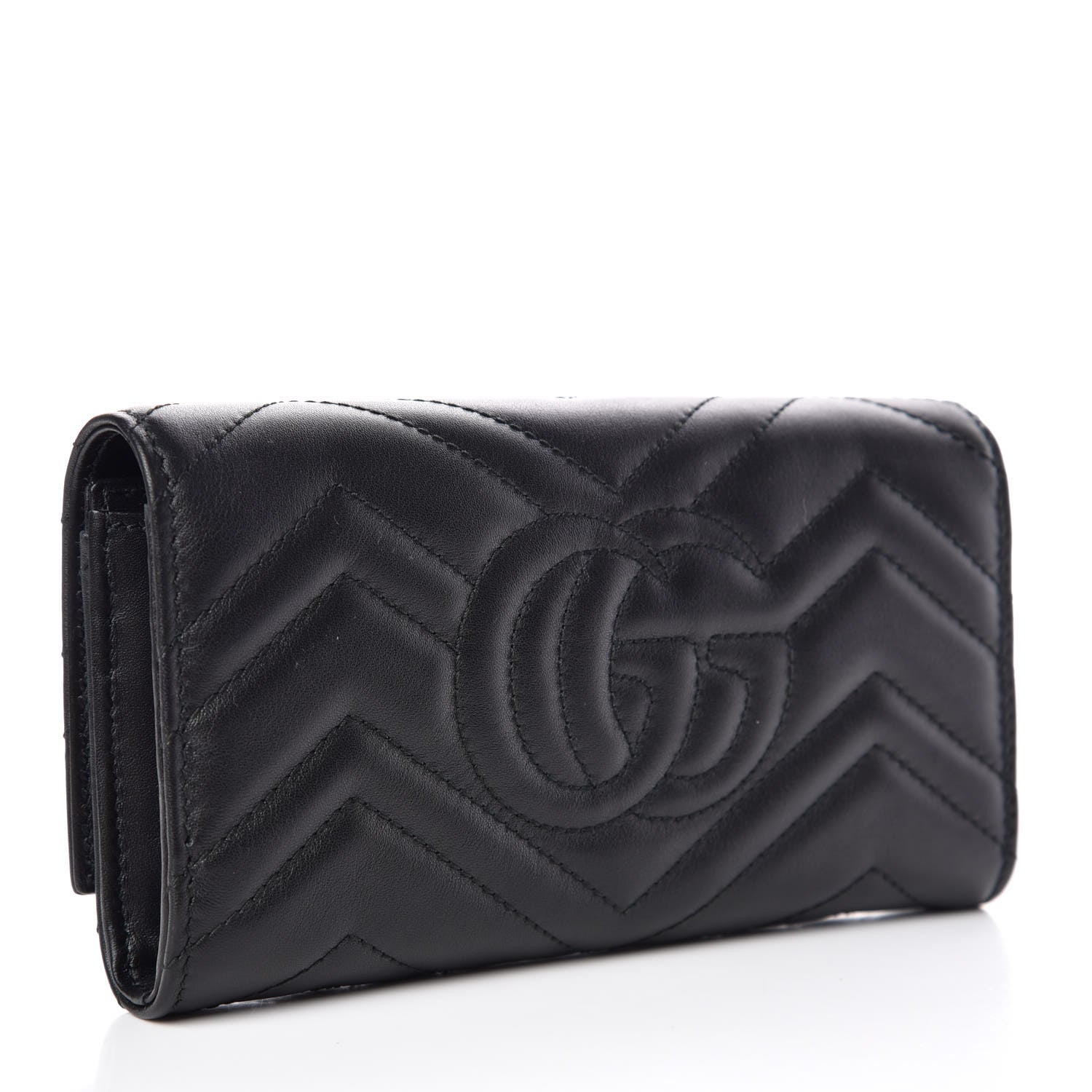 Gucci Calfskin Matelasse GG Marmont Continental Wallet Black 3 of 8