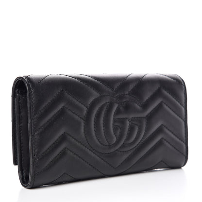 Gucci Calfskin Matelasse GG Marmont Continental Wallet Black 3 of 8