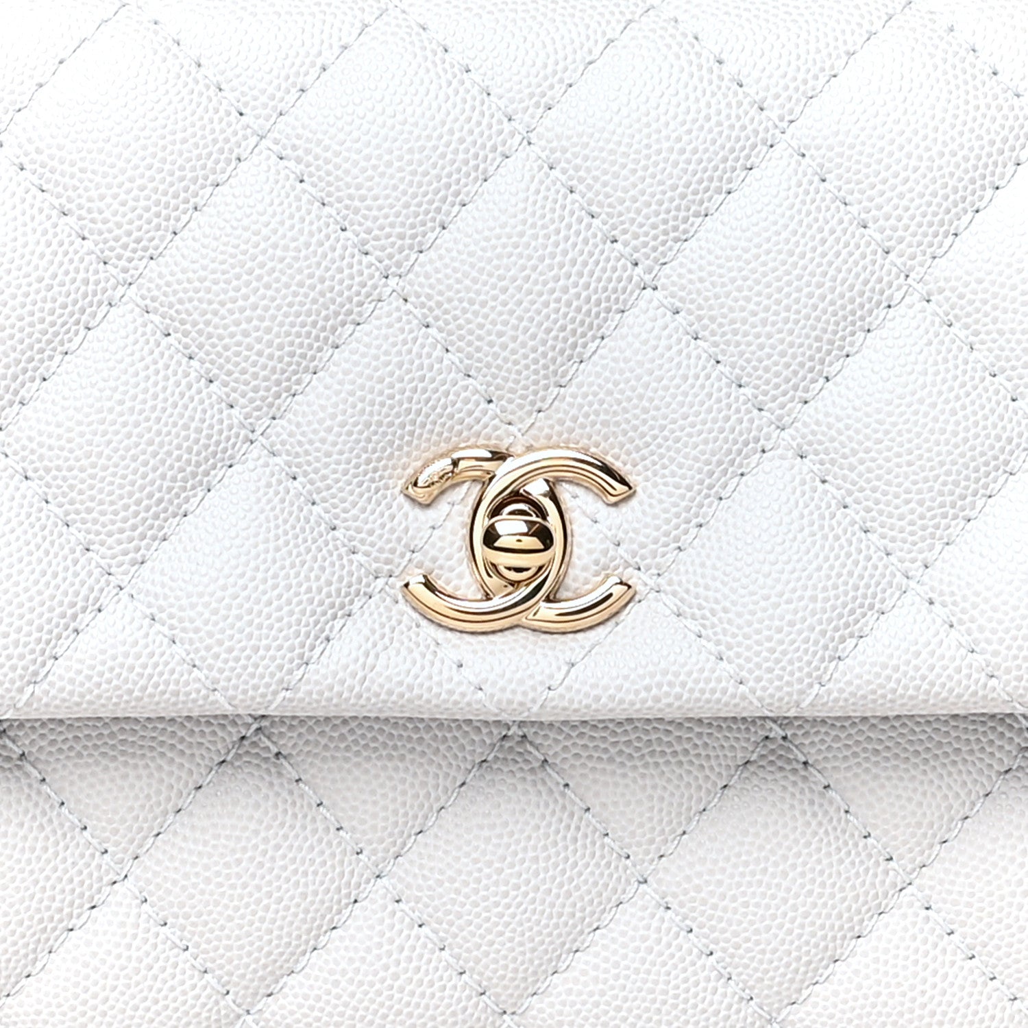 Chanel Caviar Quilted Mini Coco Handle Flap Light Grey 8 of 10