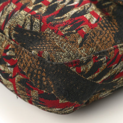 Fendi Fabric Jacquard FF Bird Motif Baguette Brown 8 of 10