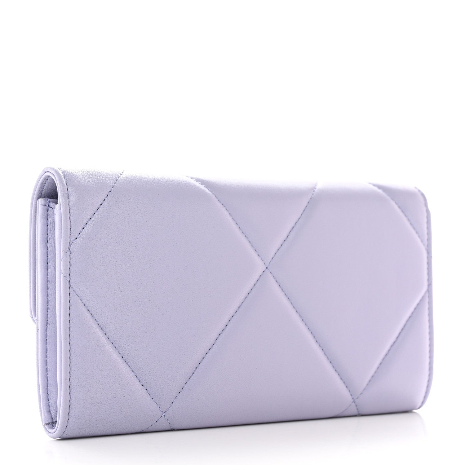 Chanel Lambskin Quilted Chanel 19 Flap Wallet Light Purple 3 of 9