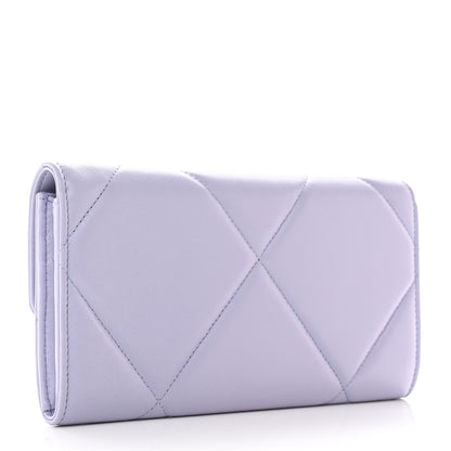 Chanel Lambskin Quilted Chanel 19 Flap Wallet Light Purple 3 of 9