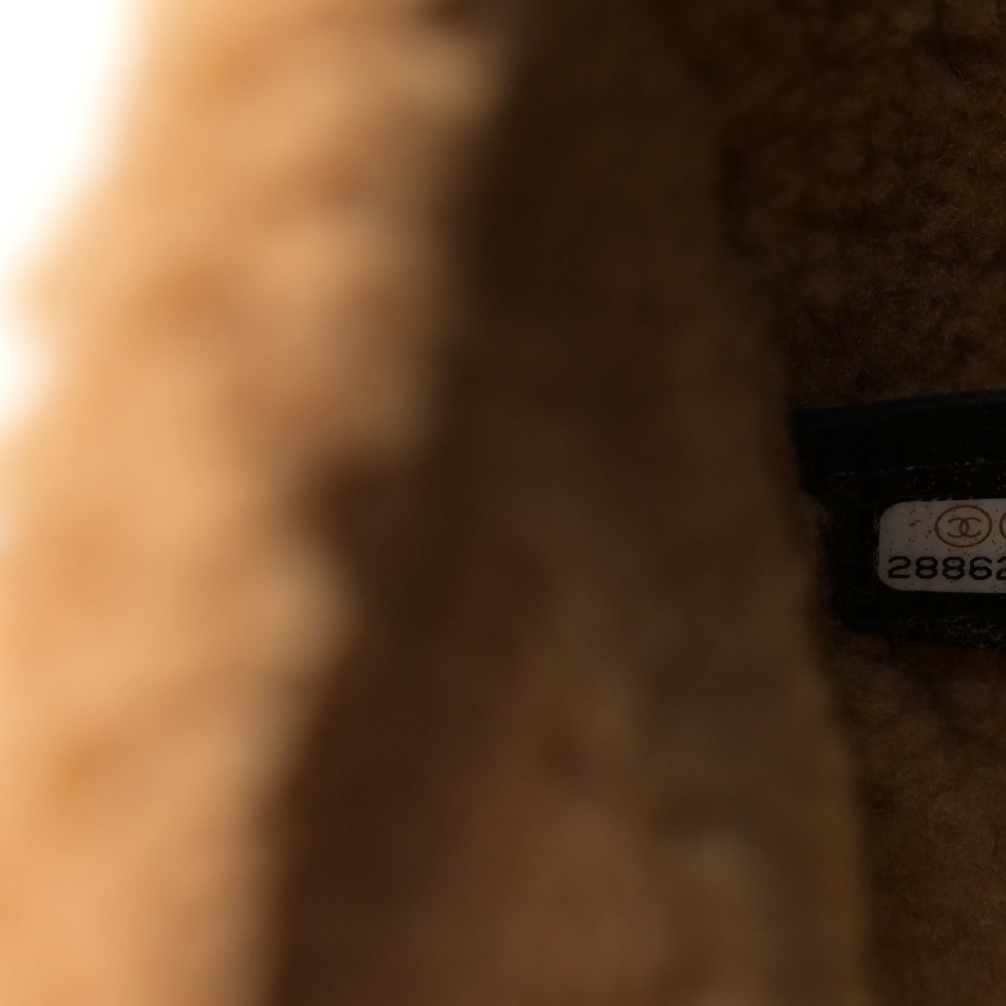 Shiny Crumpled Sheepskin Shearling CC Mania Flap Bag Black Beige