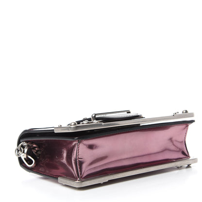 Prada Metallic Vitello Saffiano Cahier Bag Ibisco Black 4 of 11