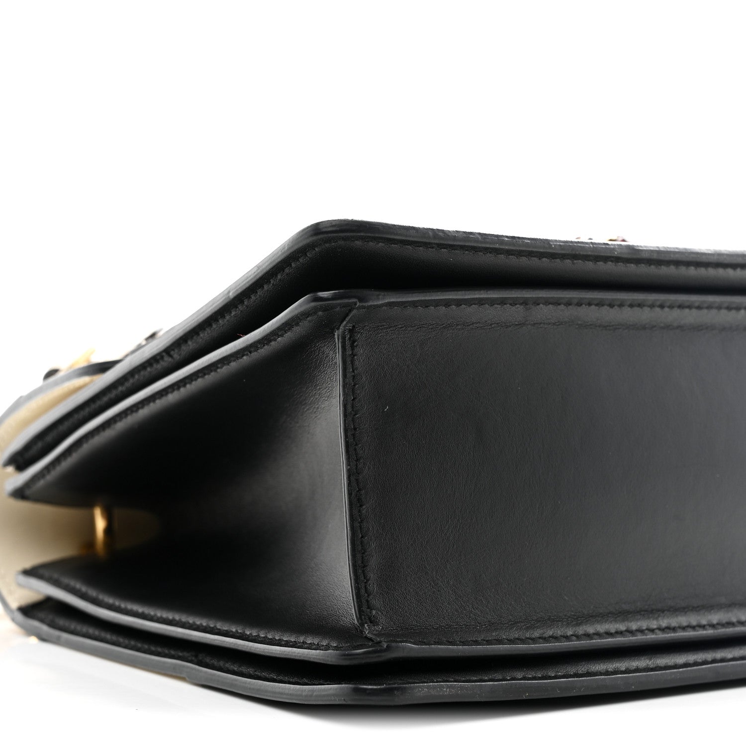Gucci Calfskin Sylvie Web Small Queen Margaret Top Handle Bag Black White 9 of 10
