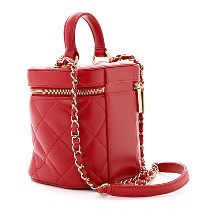 Chanel Lambskin Quilted Trendy Vanity Case Red 3 of 11