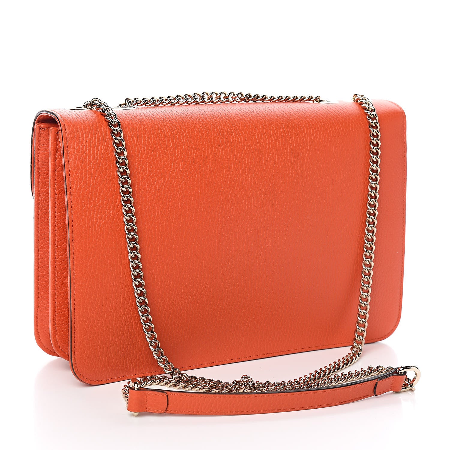 Gucci Dollar Calfskin Interlocking G Shoulder Bag Sun Orange 3 of 10